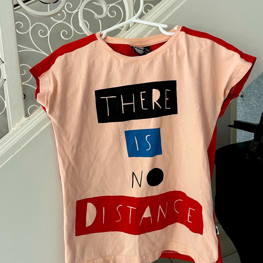 Casual Pink and Red Graphic Tee Short Sleeve